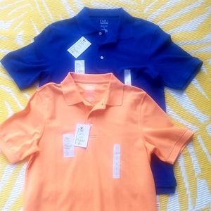 Croft & Barrow 2 Blue Coral Polo Shirt Men's size S NWT Royal Peach Orange tee